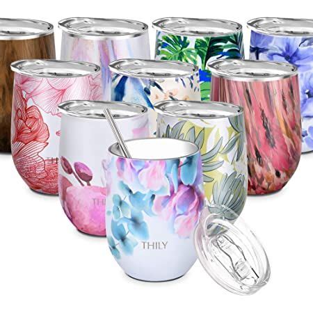 Simple Modern Wine Tumbler With Lid Cute Stemless Glass Cup With