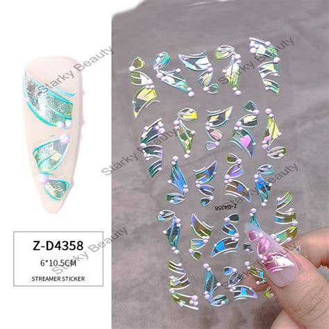 Nail Art Decals 5D Nail Stickers 5D Embossed Three Dimensional Ribbon