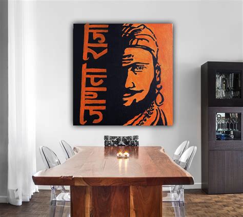 Shivaji Maharaj Painting Handmade Shivaji Painting Janata | Etsy