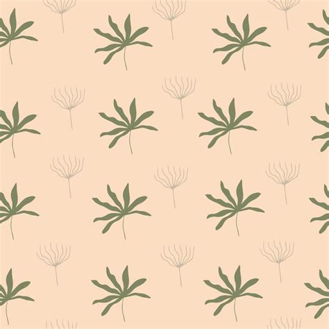 Premium Vector | Seamless vector pattern with minimal boho plants