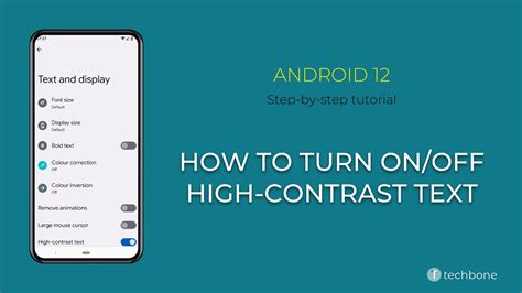 How To Turn Onoff High Contrast Text Android 12 Youtube