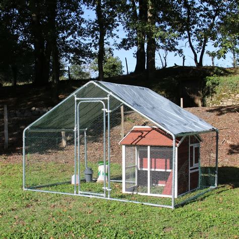 Grand Enclos Pour Poules En Métal Zolia Chicken Run Ø Tube 38mm 6m² 12m² Ou 18m²