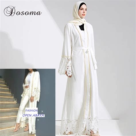 Buy Muslim Maxi Dress Open Abaya Lace Beading Jilbab