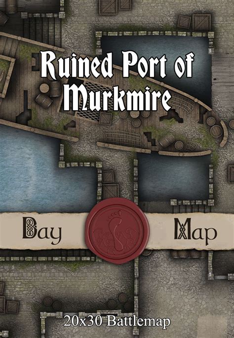 Seafoot Games Ruined Port Of Murkmire 20x30 Battlemap Seafoot