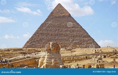 great sphinx  giza  pyramid  khafre editorial stock photo