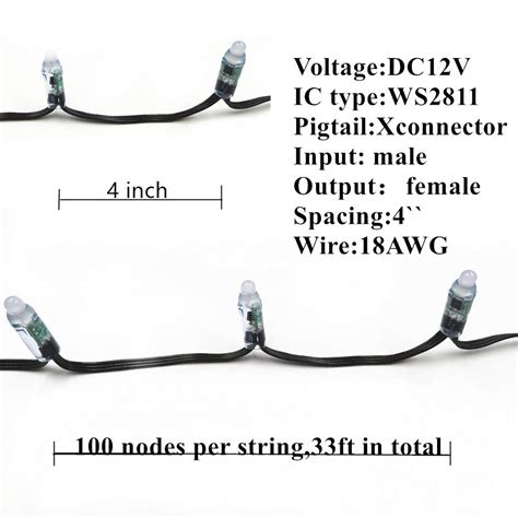 Alling Pcs V Ws Ws Led Pixel String Lights With Xconnect