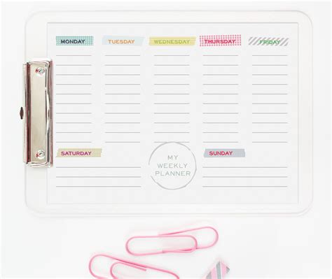 Printable Weekly Planner Page - Washi Tape