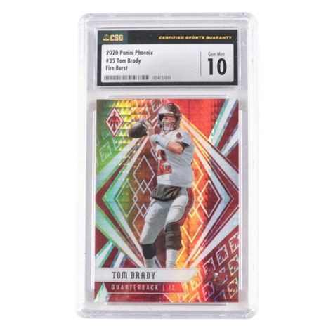 Panini Phoenix Fire Burst Tom Brady Graded Football Card In