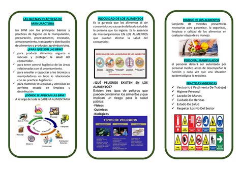 Bpm Folleto Bpm En Servicio De Alimentos LAS BUENAS PRACTICAS DE