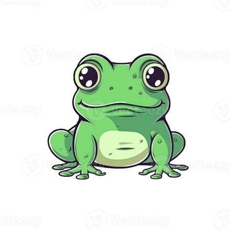 Frosch natürlich mit ein kawaii Gesicht süß Karikatur ai generieren