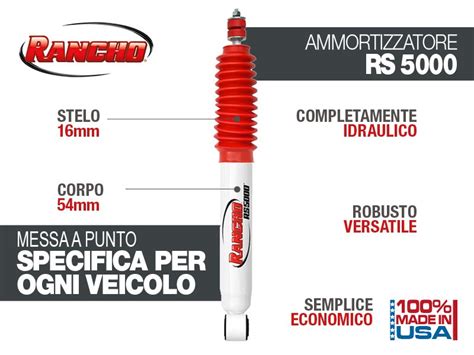 Ammortizzatore Anteriore 7 5cm Suzuki SJ Samurai RANCHO 5000 Off