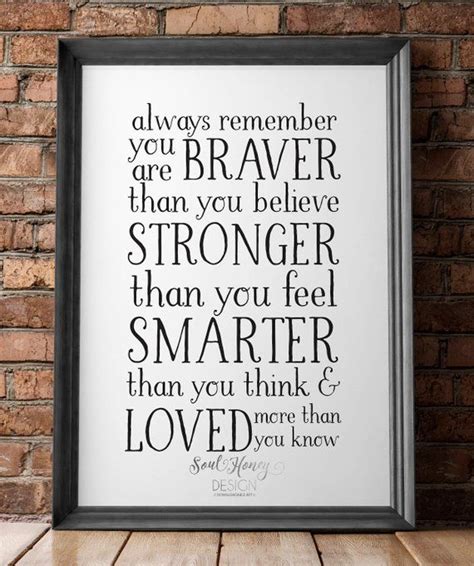 Always Remember You Are Braver Than You Believe Nursery Artwork