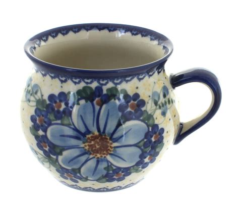 Blue Rose Polish Pottery Daisy Surprise Bubble Soup Mug