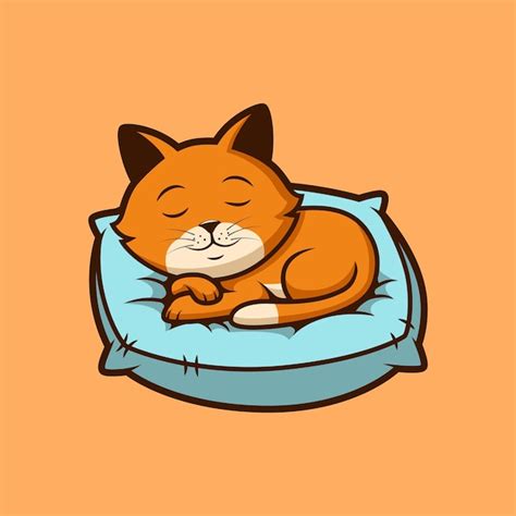 Premium Vector Cute Cartoon Cat Sleeping Vector Illustration