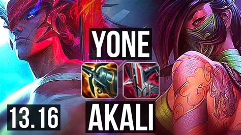 Yone Vs Akali Mid 8 1 5 500 Games Legendary Kr Master 13 16