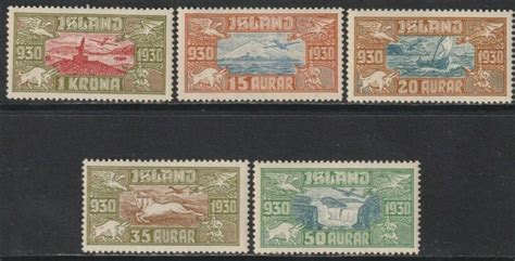 Sc C4 C8 Iceland 1930 Icelandic Scenes Airmail Complete Set MNH CV