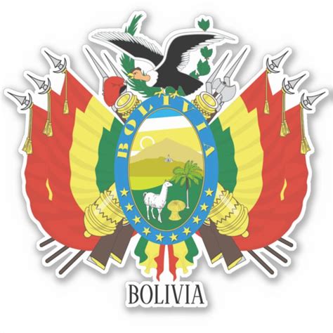 Bolivia National Coat Of Arms Patriotic Sticker Zazzle