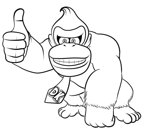 Donkey Kong Coloring Page - Free Printable Templates