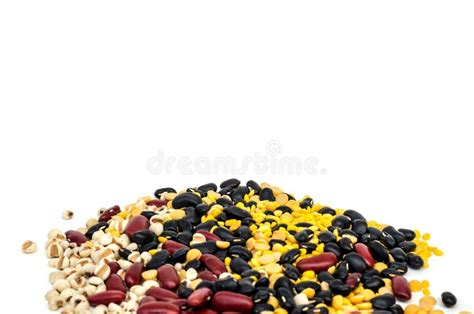 Pile Of Split Soy Beansmung Beansred Kidney Beanblack Bean And Job S