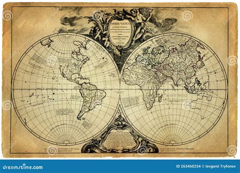 Old Geographical Map Of The World Of The A Good Background For