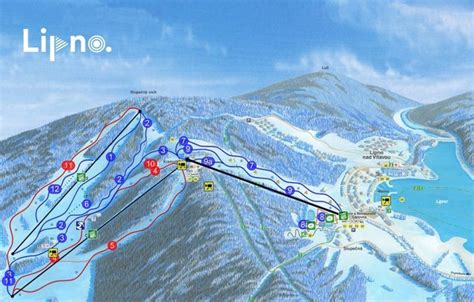 Horní Planá Skigebiet Pistenplan Skiareal Lipno