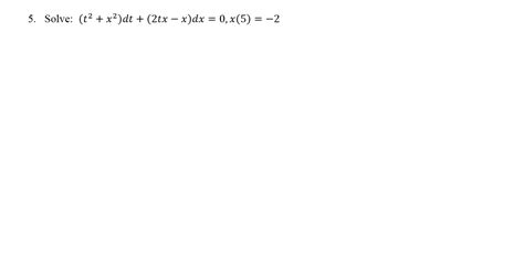 solved  solve  xdt tx xdx   cheggcom