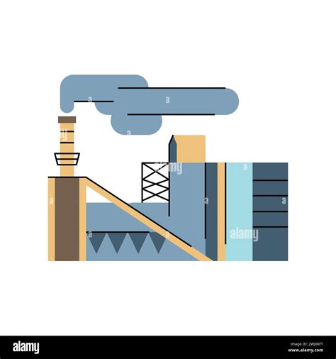 Biomass Plant Color Line Icon Renewable Energy Sources Vector Isolated Element Editable