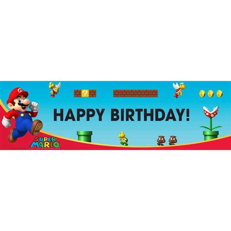 Super Mario Bros Birthday Banner Medium Walmart