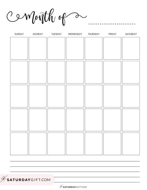 Blank Calendar Templates Cute Free Printables Artofit