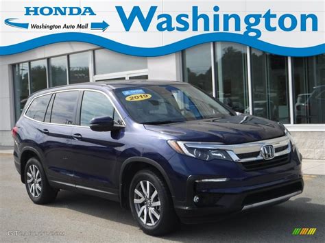 2019 Obsidian Blue Pearl Honda Pilot Ex L Awd 142915677 Photo 33 Car Color