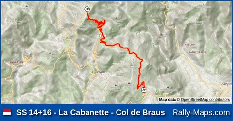 SS 14 16 La Cabanette Col De Braus Stage Map Rallye Monte Carlo