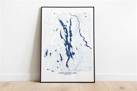 Candlewood Lake CT Map - Pittsburgh Map Company - Etsy