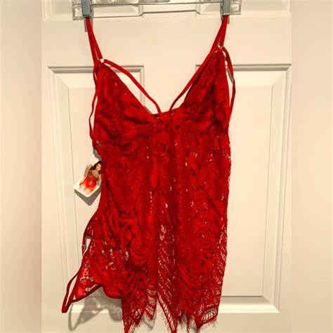 Shirley Of Hollywood Intimates And Sleepwear Shirley Of Hollywood Neglige Deep Red New With