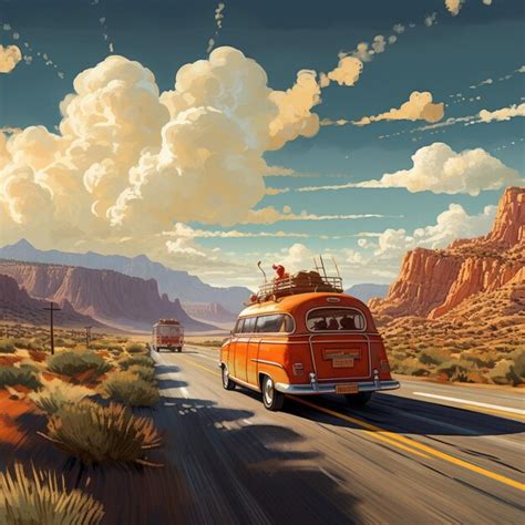 Premium AI Image | On the Open Road Exploring Scenic Highways Generative AI