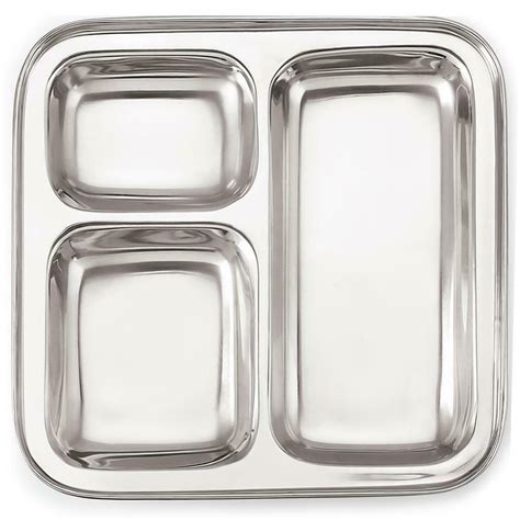 Silver Plain SS 3 Compartment Restaurant Plate At Rs 270 Kg In