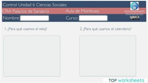 Control U 6 Sociales 2º Ficha Interactiva Topworksheets