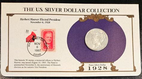 1928 S Peace Silver Dollar U S Postal Commemorative Stamp Set Rare 5