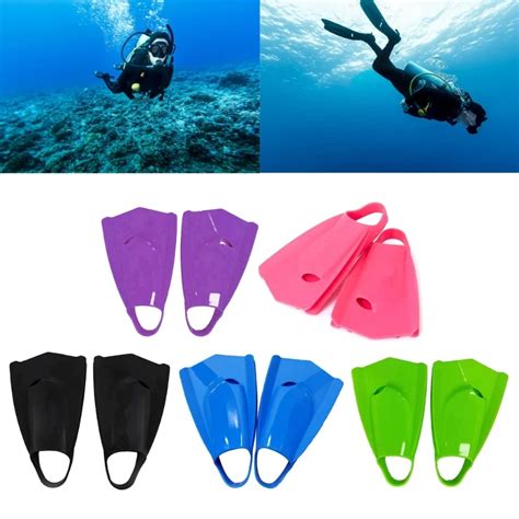 Silicone Swimming Fins Travel Size Flippers Short Snorkeling Fins Comfortable Swim Training Fins