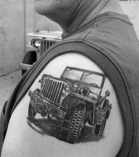 80 Jeep Tattoos For Men Automotive Design Ideas