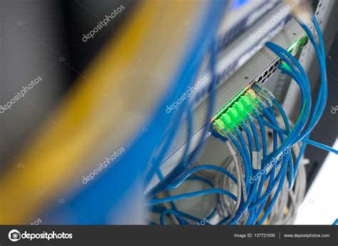 Core switch technology in network room place — Stock Photo ...