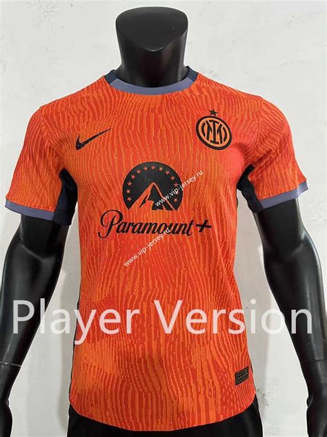 Player Version 2023 2024 Inter Milan 2nd Away Orange Thailand Soccer