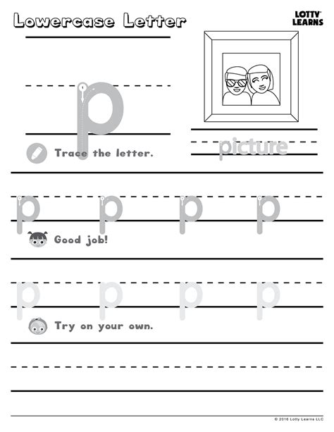 Worksheet Lowercase Letter P — Lotty Learns