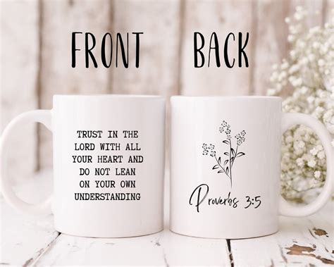 Proverbs 3 5 Trust In The Lord Bible Verse Coffee Mug Christian Floral