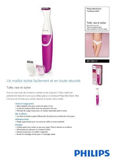 Philips Tondeuse Bikini Philips BRT382 15 Fiche Produit