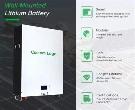 6000 Cycles 10kw Energy Storage LiFePO4 Ion Solar Home Battery With BMS