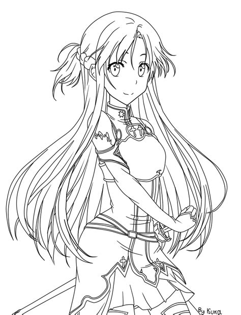 Sword Art Online Kirito Drawing Sketch Coloring Page