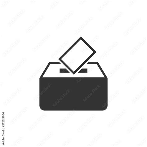 Election Voter Box Icon In Flat Style Ballot Suggestion Vector