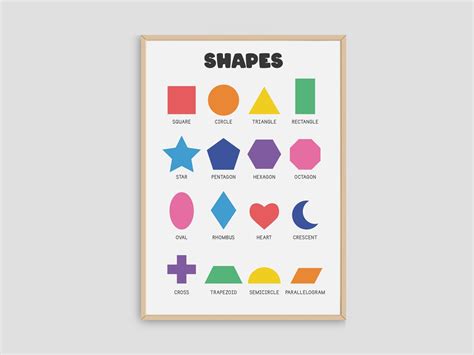 Shapes Poster Printable Wall Art Geometric Shapes Print - Etsy