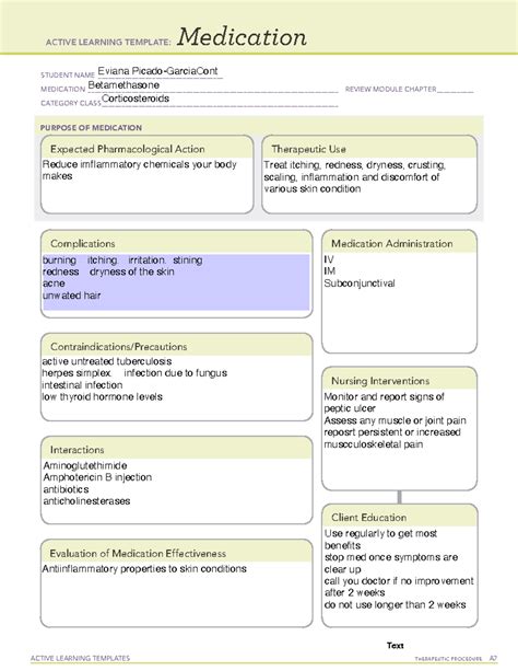 Betamethasone Med Active Learning Template Medication Active