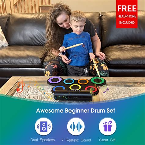 Rocksocki Electric Drum Set Pad Electronic Drum Set With Headphone